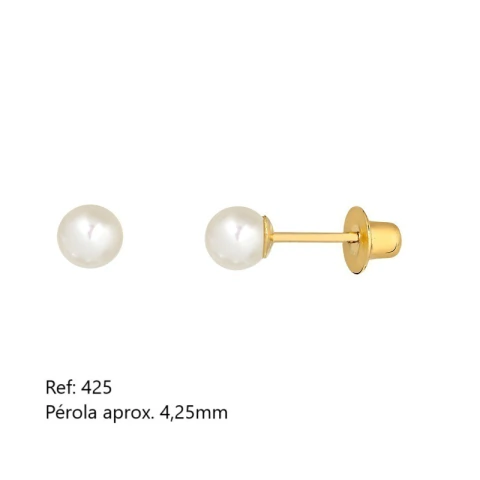 Brinco Pérola em Ouro 4.25mm