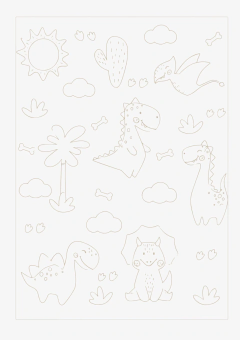 Decalque Contorno | Infantil Dinossauros