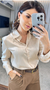 Camisa Crepe Acetinado Manga Longa