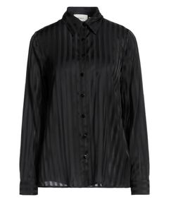 Camisa Risca de Giz em Cetim de Seda – Preta - comprar online