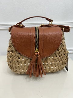 Bolsa Transversal de Palha Caramelo - comprar online