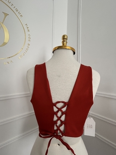 Cropped de Alfaiataria Terra Cota - comprar online