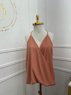 Blusa Transpassada Salmão - comprar online