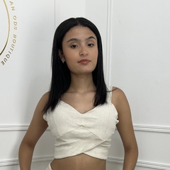 Cropped linho natural