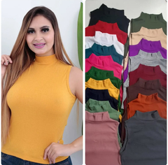 Regata canelada com gola - comprar online