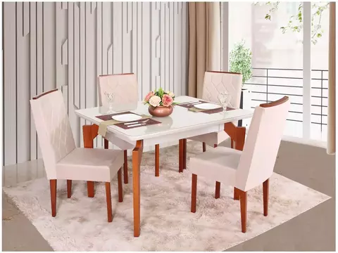 CJ MESA 4C SAO CARLOS ABEILLE RETANGULAR MEL / OFF WHITE