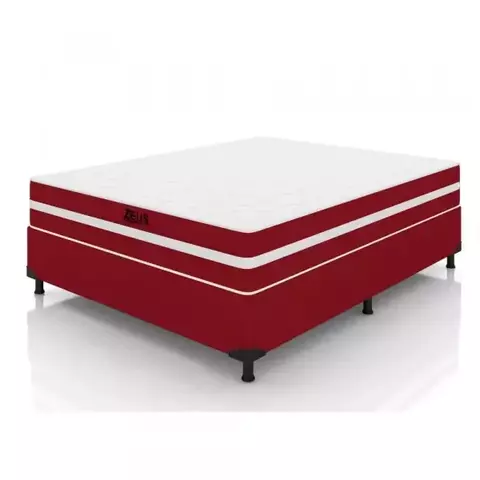 Cama Box Casal Zeus (Colchão + Base) 138x188 Molas Ensacadas Baflex