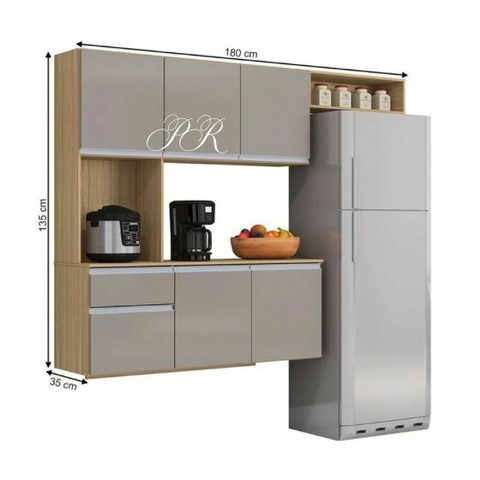 Cozinha C/ Balcão Mel Largura: 180