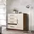 Cômoda para Quarto Com 4 Gavetas 1 Porta Moval Vênus Castanho/Off white na internet