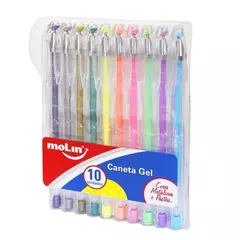 CANETAS EM GEL METÁLICAS, PASTÉIS E NEON - 10 CORES