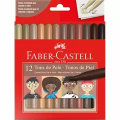 CANETINHAS VAI E VEM FABER-CASTELL TONS DE PELE / 12 CORES