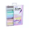 MARCADORES ACRYLIC PAINT BRUSH MOLIN - 12 CORES PASTEL