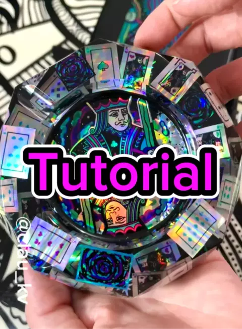 Tutorial: Cenicero con mini cartas holográficas. Incluye diseño de naipes - comprar en línea
