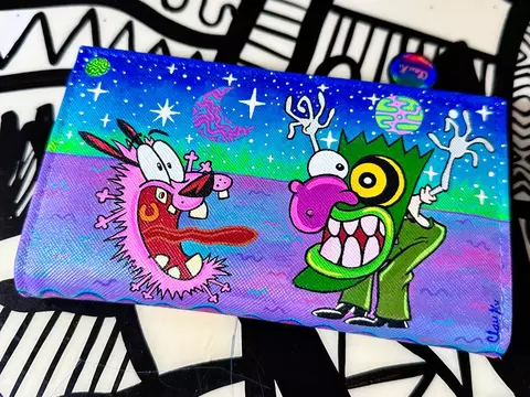Cartera 90s Coraje el perro cobarde pintada a mano - comprar en línea