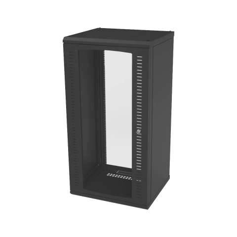 Gabinete para Montaje en Pared, Puerta de Cristal Templado, Cuerpo Fijo con Rack 19" de 24 Unidades - comprar en línea