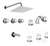 Combo Griferia Set Completo Huilen Aqualaf Duchon 20x20