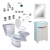 Juego De Baño Completo Griferia Inodoro Vanitory C66