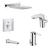 Combo Griferia Lavatorio Bidet Ducha Iconia Embutir