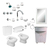 Juego De Baño Completo Griferia Inodoro Vanitory C50