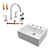 Combo Bacha De Baño Porcelana Cuadrada A117 + Grifería Piazz
