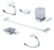 Combo Griferia Lavatorio Bidet Ducha Accesorios Ares - tienda online