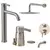 juego set completo griferia baño steel peirano alto