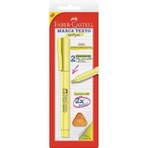 Marca Texto Grifpen Amarelo Faber-Castell BT 1 UN