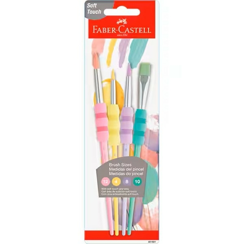 Kit para pintura Soft Touch, 4 Pincéis pasteis, Faber-Castell - BT 1 UN