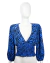 Blusa Cropped Aqua Zebra Preta e Azul