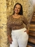 Blusa em malha toque de suede