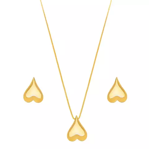Conjunto coração dourado