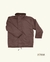 Campera impermeable reversible color marrón con interior de polar, con cierre frontal y bolsillos laterales