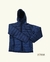 Campera inflable azul con capucha y cierre frontal