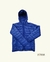 Campera inflable azul francia con capucha y cierre frontal
