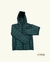 Campera inflable verde con capucha y cierre frontal