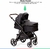Carrinho TS Kansas Black/Preto + base - Premium Baby - Loja Baby World