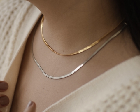 Colar Malha Metálica P