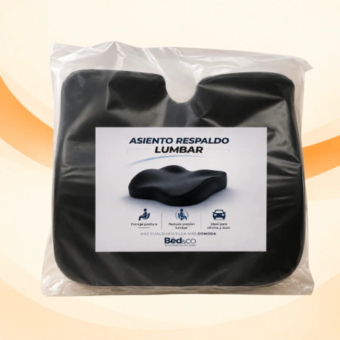 Asiento y Respaldo Lumbar Bed&Co – Confort para Silla y Auto