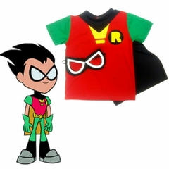Camiseta com Capa e Máscara Robin - Jovens Titãs