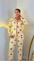 Pijama americano longo listras amarelo - loja online