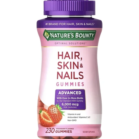 Gomas Nature's Bounty Hair, Skin & Nails Advanced (230 unidades) | 6.000 mcg de Biotina