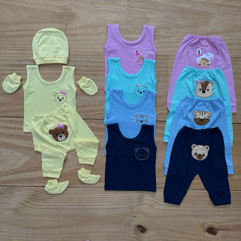 Kit Roupinha Bebê RN - 5 Peças | 100% Algodão