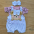 Conjunto Bebê Princesa - 3 Peças com Bordado e Laço