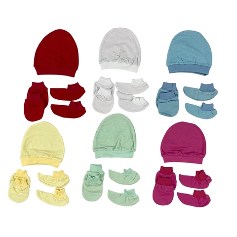 Touca Luva e Sapatinho Para Bebê Menino Menina 0 a 3 Mes 100% Algodão - comprar online