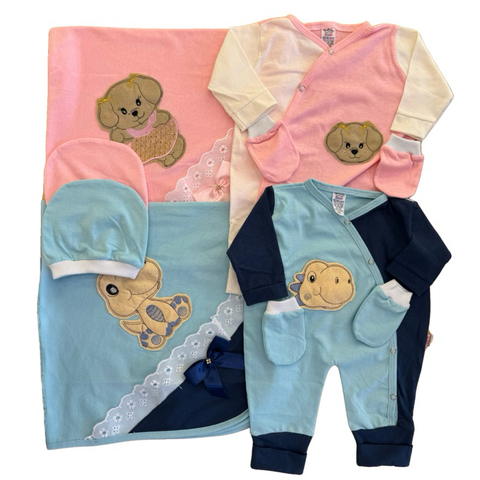 Saída de Maternidade Meu Primeiro Conforto - 4 Peças 100% Algodão