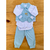 Conjunto Bebê Menino com 4 Peças – Body, Calça, Colete, Luvas