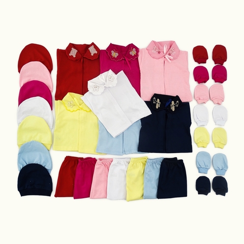 Conjunto pagão Recém Nascido Luxo Menino Menina 5 Peças Bordado 100% algodão