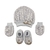 Kit Touca Luva e SapatinhoPara Bebê Menina 100% Algodão Com Renda - comprar online