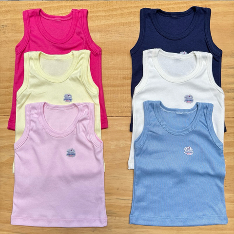 Kit 3 Regatas Malha Canelada PMG Bebê 100% Algodão - Conforto e Estilo para Seu Pequeno