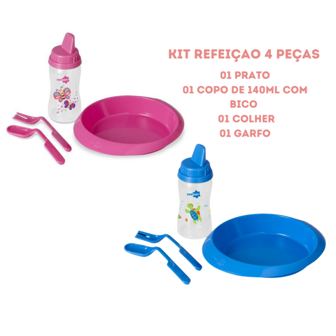Kit Refeição Neopan 4 Peças Para Bebê Menino Menina Introdução Alimentar